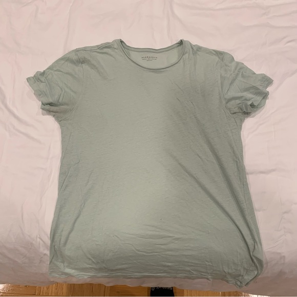 All Saints Shirts All Saints Mens Light Mint Green Figure Crew Tee M Poshmark
